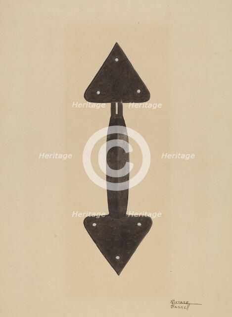 Door Handle, 1935/1942. Creator: Richard Barnett.