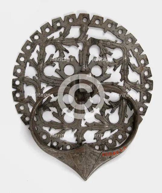 Door handle and plate, German, 15th century. Creator: Unknown.