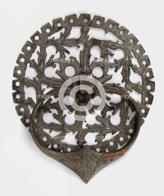 Door handle and plate, German, 15th century. Creator: Unknown.