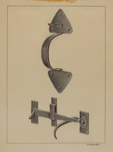 Door Handle and Thumb, c. 1936. Creator: Jack Staloff