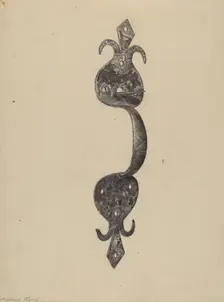 Door Handle, c. 1937. Creator: Mildred Ford