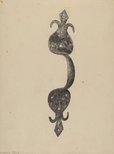 Door Handle, c. 1937. Creator: Mildred Ford