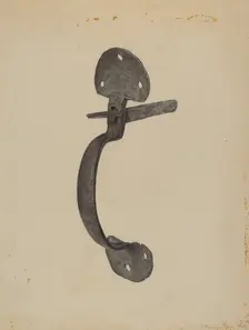 Door Handle, c. 1938. Creator: Maurice Van Felix