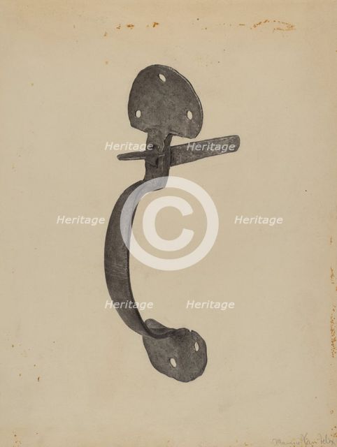 Door Handle, c. 1938. Creator: Maurice Van Felix.