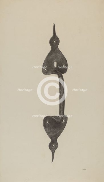 Door Handle, c. 1941. Creator: Jacob Lipkin.