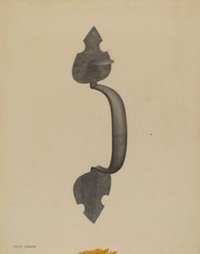 Door Handle with Thumb Press, c. 1937. Creator: Philip Johnson