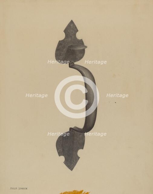 Door Handle with Thumb Press, c. 1937. Creator: Philip Johnson.