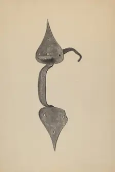 Door Handle with Thumb Press, c. 1938. Creator: Jack Staloff