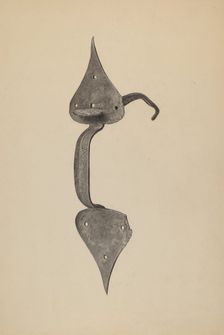 Door Handle with Thumb Press, c. 1938. Creator: Jack Staloff
