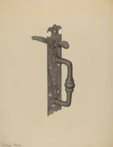 Door Handle with Thumb Press, c. 1938. Creator: Mildred Ford