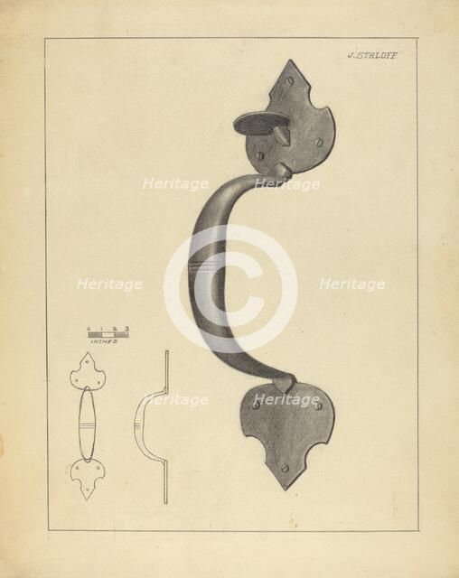 Door Handle with Thumb Press, c. 1939. Creator: Jack Staloff.