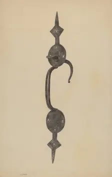 Door Handle with Thumb Press, c. 1939. Creator: Jacob Lipkin