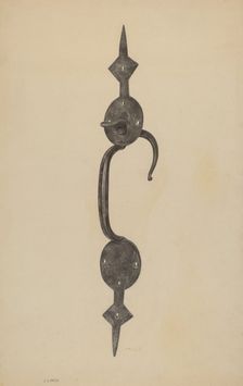 Door Handle with Thumb Press, c. 1939. Creator: Jacob Lipkin