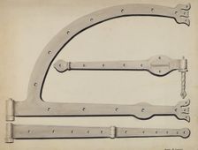 Door Hinges, c. 1936. Creator: James M. Lawson