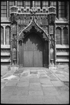 Door in an unidentified church, possibly in or near Long Melford, Suffolk, c1955-c1980. Creator: Ursula Clark