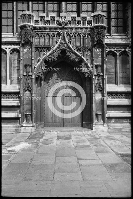 Door in an unidentified church, possibly in or near Long Melford, Suffolk, c1955-c1980. Creator: Ursula Clark.