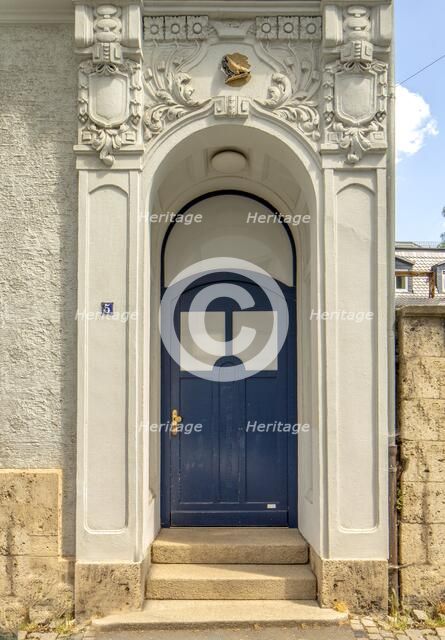 Door, Jugendstil Villa, Hegelstrasse 5, Weimar, Germany, 2018. Artist: Alan John Ainsworth.