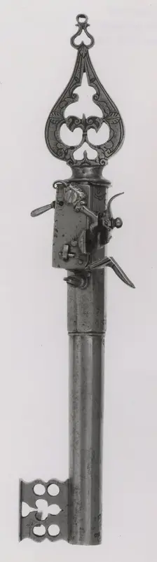 Door Key with Flintlock Pistol, Italy, 1600/1700. Creator: Unknown