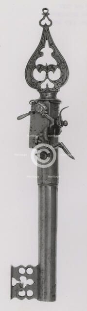 Door Key with Flintlock Pistol, Italy, 1600/1700. Creator: Unknown.