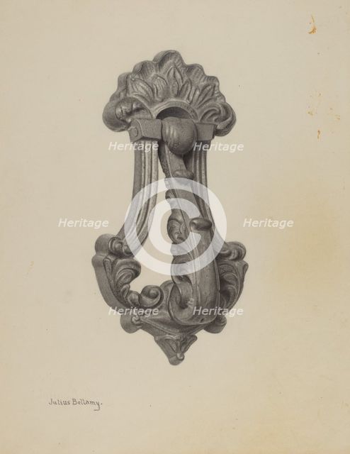 Door Knocker, c. 1940. Creator: Julius Bellamy.