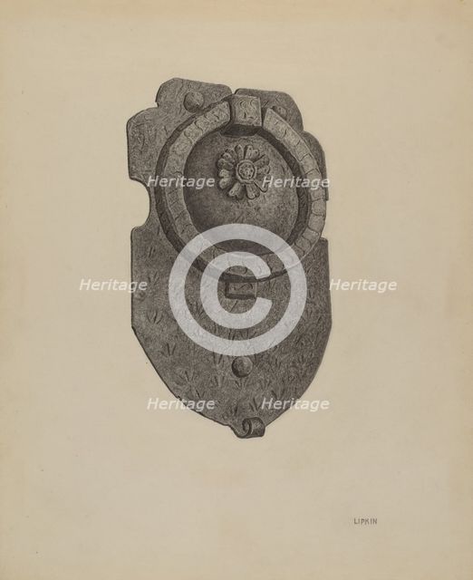 Door Knocker, c. 1940. Creator: Jacob Lipkin.