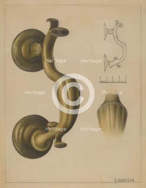 Door Knocker, c. 1936. Creator: Arsen Maralian.