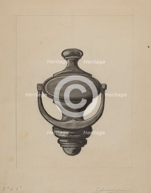 Door Knocker, c. 1936. Creator: Columbus Simpson.