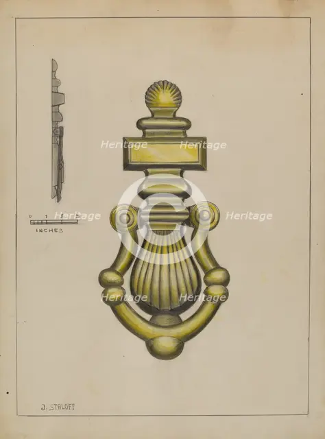 Door Knocker, c. 1936. Creator: Jack Staloff.