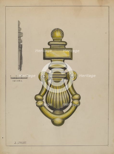 Door Knocker, c. 1936. Creator: Jack Staloff.