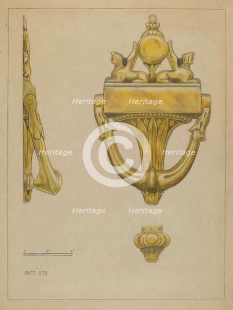 Door Knocker, c. 1936. Creator: Janet Riza.