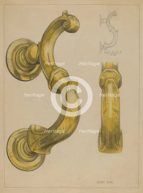 Door Knocker, c. 1936. Creator: Janet Riza.