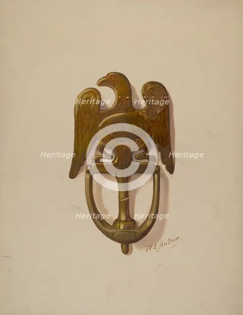 Door Knocker, c. 1936. Creator: William L. Antrim.
