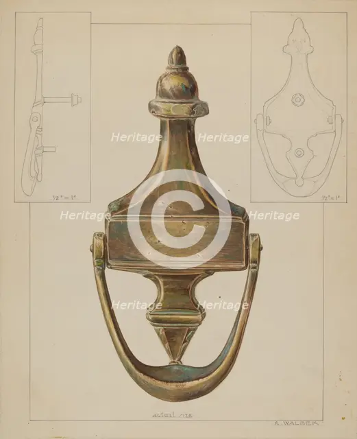 Door Knocker, c. 1937. Creator: Alfred Walbeck.