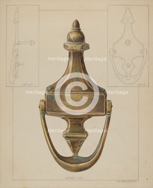 Door Knocker, c. 1937. Creator: Alfred Walbeck.