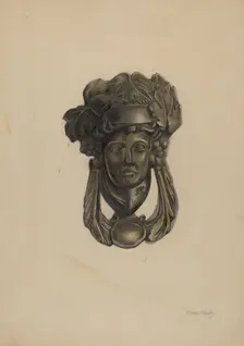 Door Knocker, c. 1937. Creator: Grace Halpin