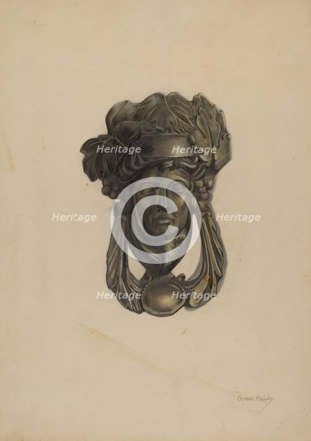 Door Knocker, c. 1937. Creator: Grace Halpin.