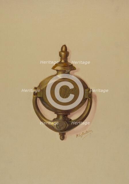 Door Knocker, c. 1937. Creator: William L. Antrim.