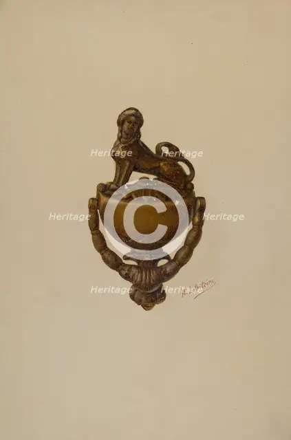Door Knocker, c. 1937. Creator: William L. Antrim.