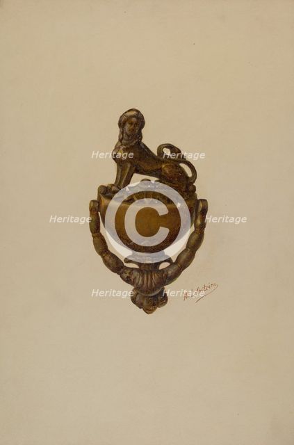 Door Knocker, c. 1937. Creator: William L. Antrim.