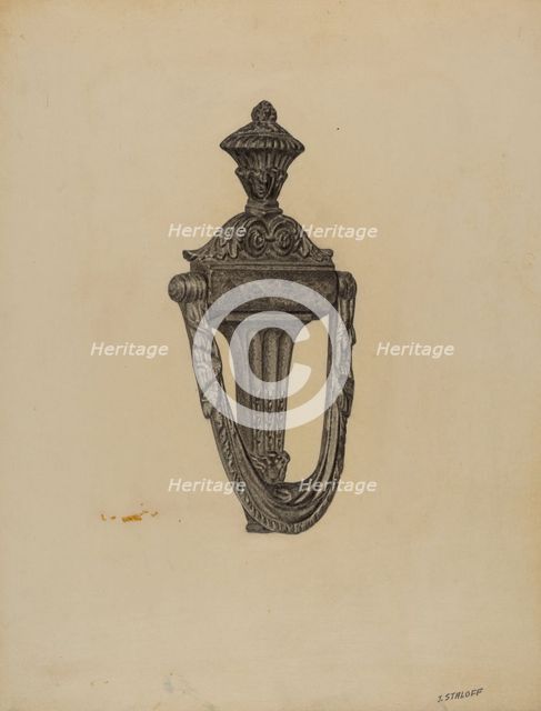 Door Knocker, c. 1938. Creator: Jack Staloff.