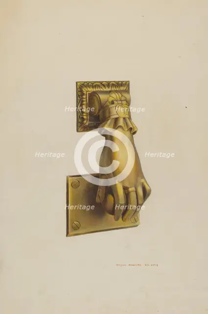 Door Knocker, c. 1938. Creator: Regina Henderer.