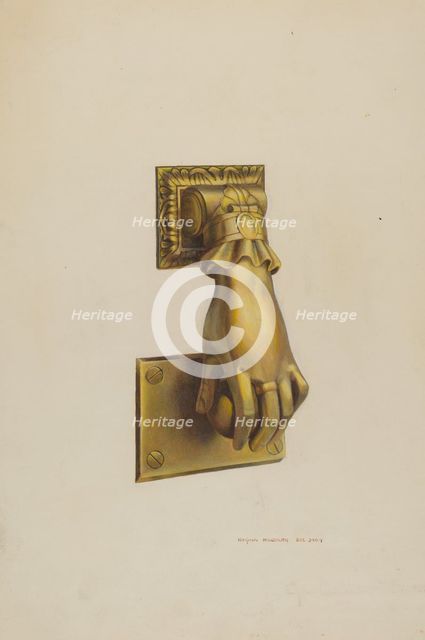 Door Knocker, c. 1938. Creator: Regina Henderer.