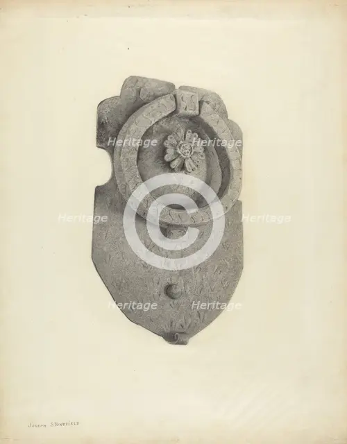 Door Knocker, c. 1939. Creator: Joseph Stonefield.