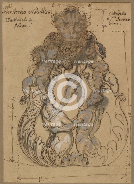 Door Knocker with Triton, Nereid, and Putti, late 17th or early 18th century. Creator: Unknown.