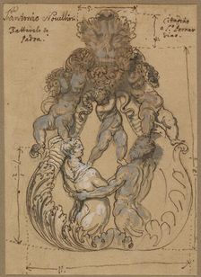 Door Knocker with Triton, Nereid, and Putti, late 17th or early 18th century. Creator: Unknown