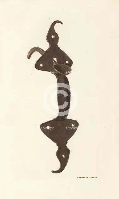Door Latch, 1935/1942. Creator: Franklyn Syres.