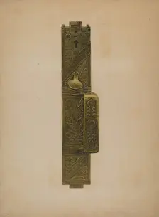 Door Latch and Handle, c. 1939. Creator: Paul Poffinbarger