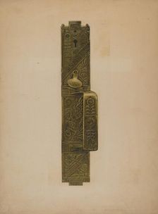 Door Latch and Handle, c. 1939. Creator: Paul Poffinbarger