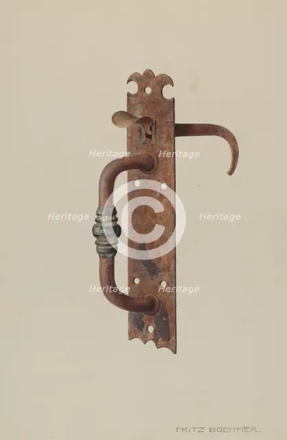 Door Latch, c. 1939. Creator: Fritz Boehmer.