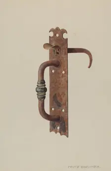 Door Latch, c. 1939. Creator: Fritz Boehmer
